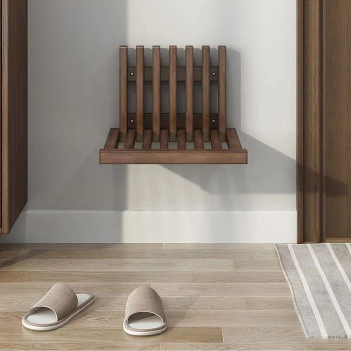Ultra-thin folding wall stool in burlywood