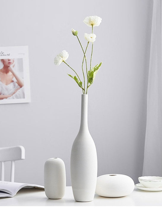 HYGGE CAVE | Flowers Vase Decoration Home Nordic Scandinavian Style Ceramic Vase Decorative Vases Modern Living Room Decoration Modern Home Decor
