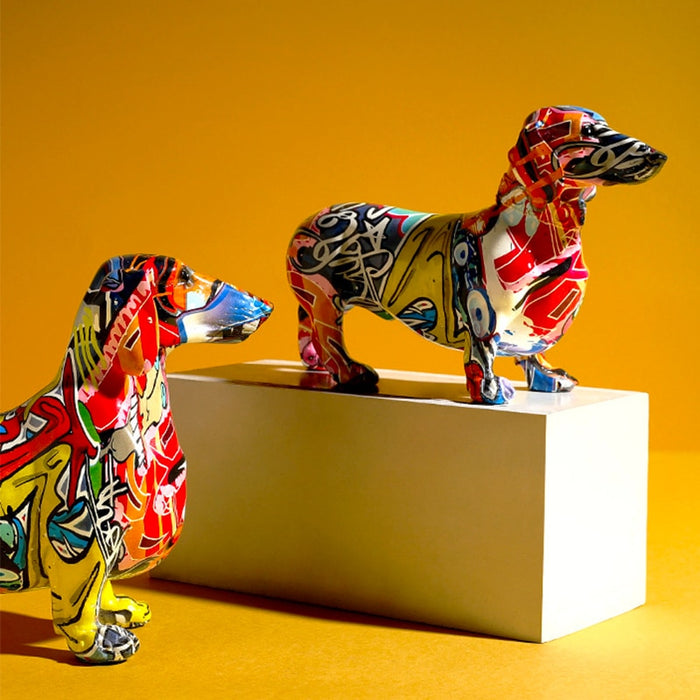 HYGGE CAVE | COLORFUL DACHSHUND DOG STATUE