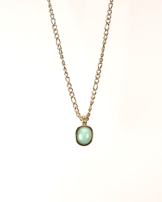 18K Gold Plated / Stainless Steel / Jewelry / Natural Gemstone / Amazonite Necklace