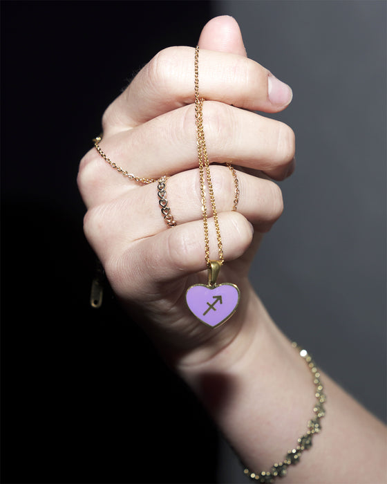 Zodiac Heart Pendant Necklace