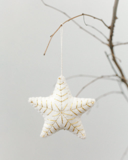 HYGGE CAVE | EMBROIDERED STAR FELT ORNAMENT