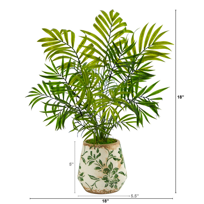 HYGGE CAVE | MINI ARECA PALM ARTIFICIAL PLANT IN FLORAL VASE