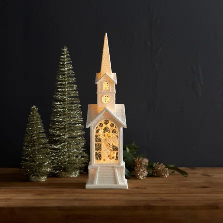 HYGGE CAVE | CHURCH SNOW GLOBE WITH ANGEL