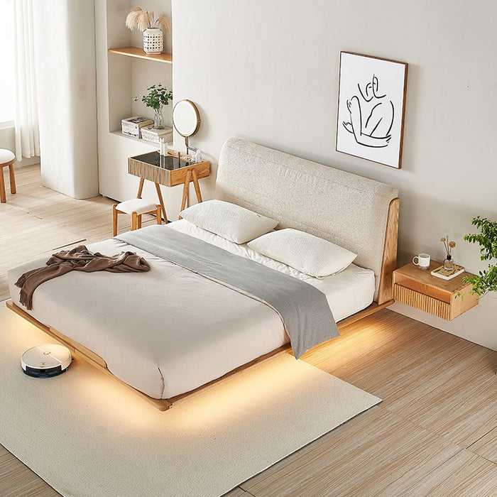 Sleek and stylish, this suspended wooden bedside table is the perfect addition to any modern and minimalist bedroom.