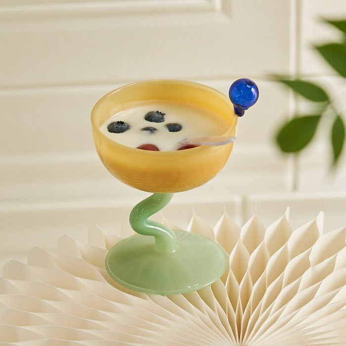 COLORED GLASS GOBLET