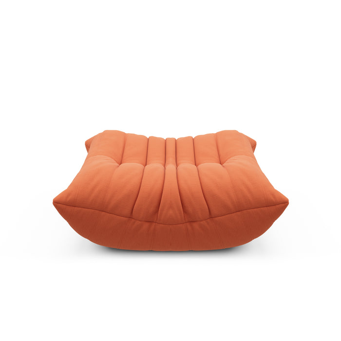 A playful and comfy lounge bean bag chair with an ottoman that adds a touch of whimsy to your space.