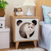 Add a touch of whimsy to your bedroom while providing your cat with a comfortable and secure place to sleep with this cute cat house nightstand.