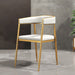 gold living room chair with a modern and sophisticated look