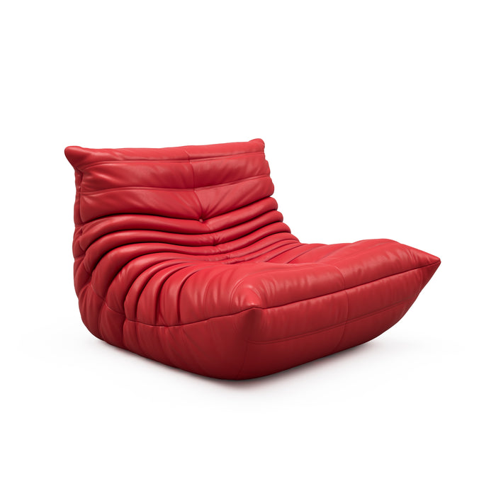 A cozy and versatile lounge bean bag chair with an ottoman for lounging and resting your feet.