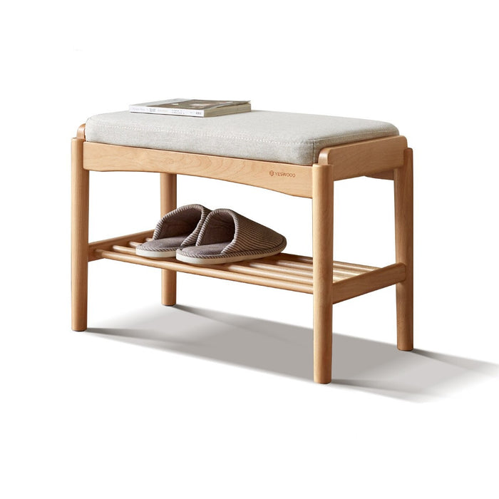 Organize your living space in style with this sleek and functional Nordic Wooden Bench with Storage that's designed to provide you with comfortable seating and additional storage space.