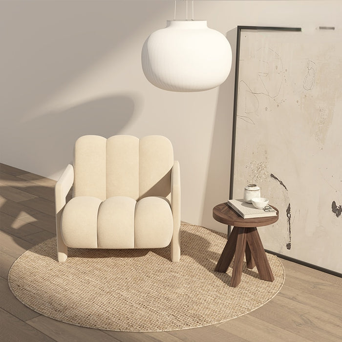 Experience ultimate comfort and style with this sleek and elegant Nordic Lounge Designer Chair in a beautiful beige color.