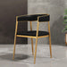 gold living room chair with wingback design