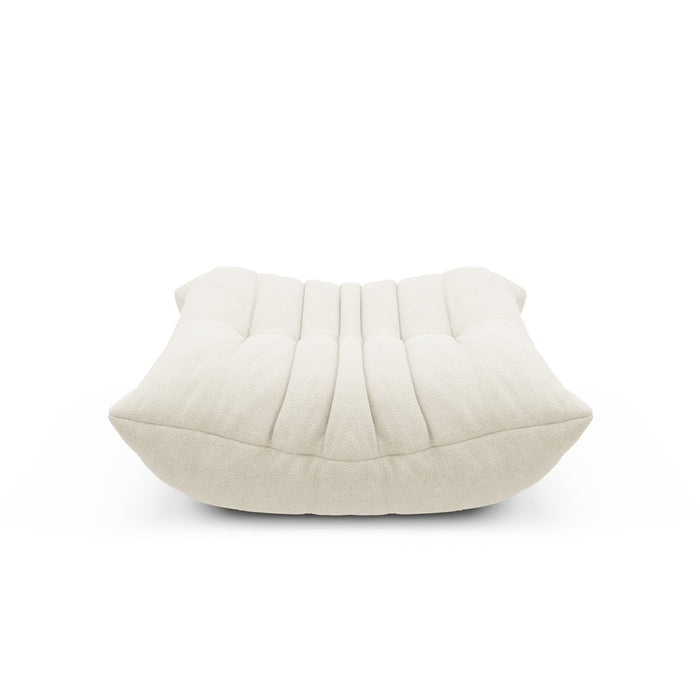 A soft and durable lounge bean bag chair with an ottoman that is perfect for unwinding after a long day.