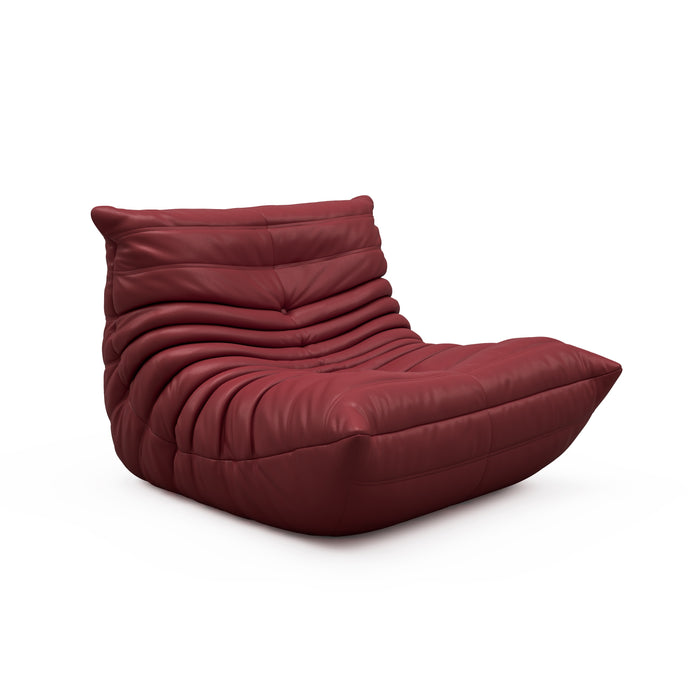 A soft and inviting lounge bean bag chair with an ottoman for curling up with a good book.