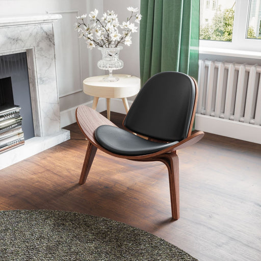 Upgrade your home with this modern and stylish Nordic Style Chair, featuring a unique curved long seat and available in three high-quality wood options.
