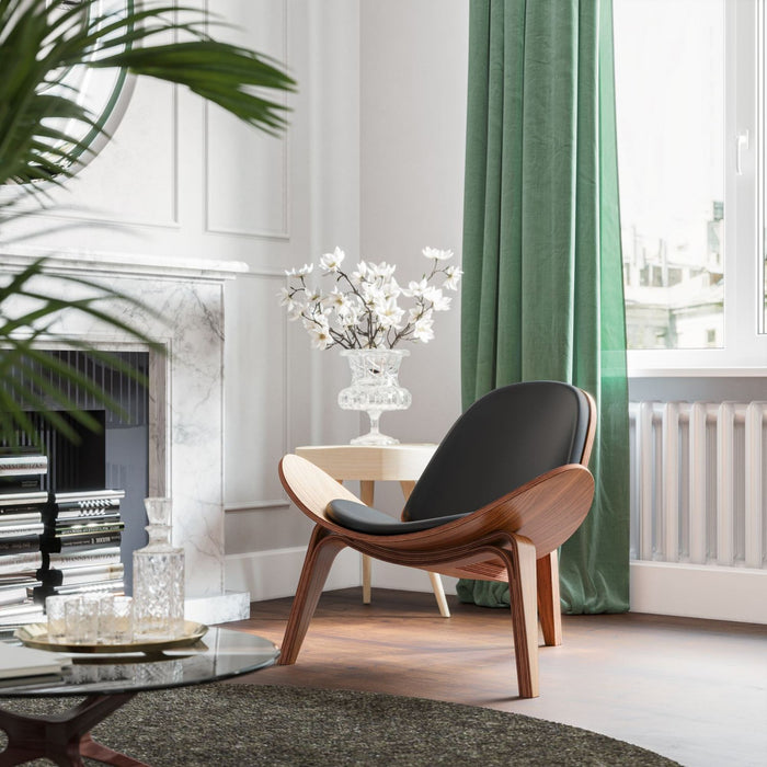 Upgrade your home with this sleek and elegant Modern Nordic Style Chair, crafted from high-quality wood and featuring a comfortable and stylish synthetic leather seat.