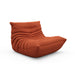 A relaxed and casual lounge bean bag chair with an ottoman that contours to your body for a personalized fit.