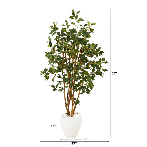 HYGGE CAVE | FICUS ARTIFICIAL TREE IN WHITE PLANTER