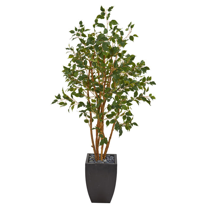 HYGGE CAVE | FICUS ARTIFICIAL TREE IN BLACK PLANTER