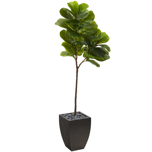 HYGGE CAVE | FIDDLE LEAF ARTIFICIAL TREE IN BLACK PLANTER