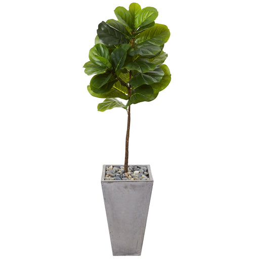 HYGGE CAVE | FIDDLE LEAF ARTIFICIAL TREE IN CEMENT PLANTER