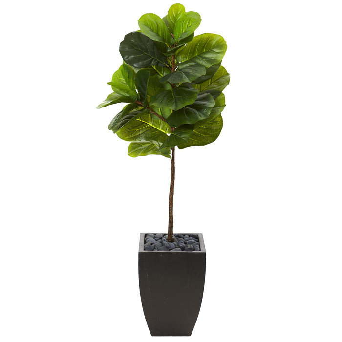 HYGGE CAVE | FIDDLE LEAF ARTIFICIAL TREE IN BLACK PLANTER