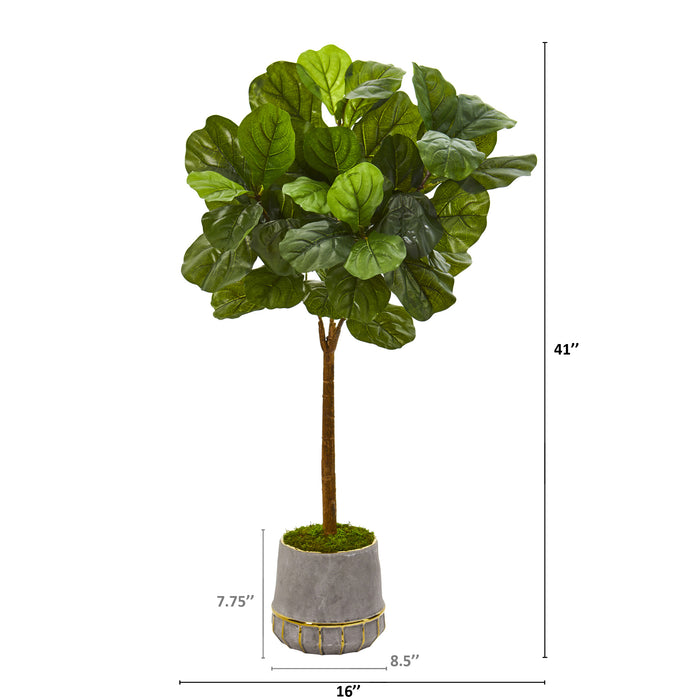 HYGGE CAVE | FIDDLE LEAF ARTIFICIAL TREE IN STONEWARE PLANTER