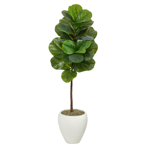 HYGGE CAVE | FIDDLE LEAF ARTIFICIAL TREE IN WHITE PLANTER