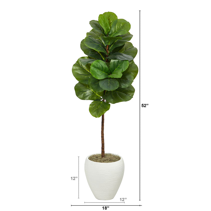 HYGGE CAVE | FIDDLE LEAF ARTIFICIAL TREE IN WHITE PLANTER