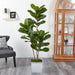 HYGGE CAVE | FIDDLE LEAF ARTIFICIAL TREE IN WHITE METAL PLANTER