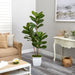 HYGGE CAVE | FIDDLE LEAF ARTIFICIAL TREE IN WHITE METAL PLANTER