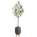 HYGGE CAVE | OLIVE ARTIFICIAL TREE IN GRAY PLANTER WITH STAND