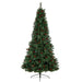  Flat Back Montreal Mountain Pine Artificial Christmas Tree with Pinecones, Berries and 110 Warm White LED Lights Green - hygge cave