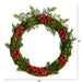 20” ICED PINE AND BERRIES ARTIFICIAL CHRISTMAS WREATH - HYGGE CAVE