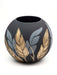 HYGGE CAVE | BLACK EDITION ROUND VASE Art Decorated Glass Vase for Flowers | Round Vase | Interior Design Home Room Decor | Table vase 6 inch