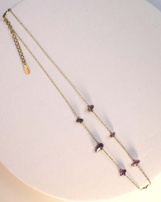 Purple Gemstone Pendant Necklace