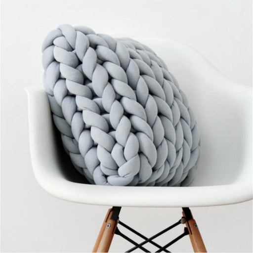 HYGGE CAVE | Handmade Chunky Knit Wool Pillow Knitting Nordic Throw  