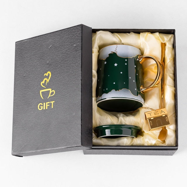 HYGGE CAVE | Nordic Ceramic Mug Cup Spoon Christmas Birthday Gift 
