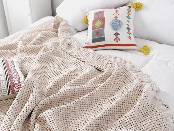 Organic Cotton Waffle Blanket/ Throw - hygge cave