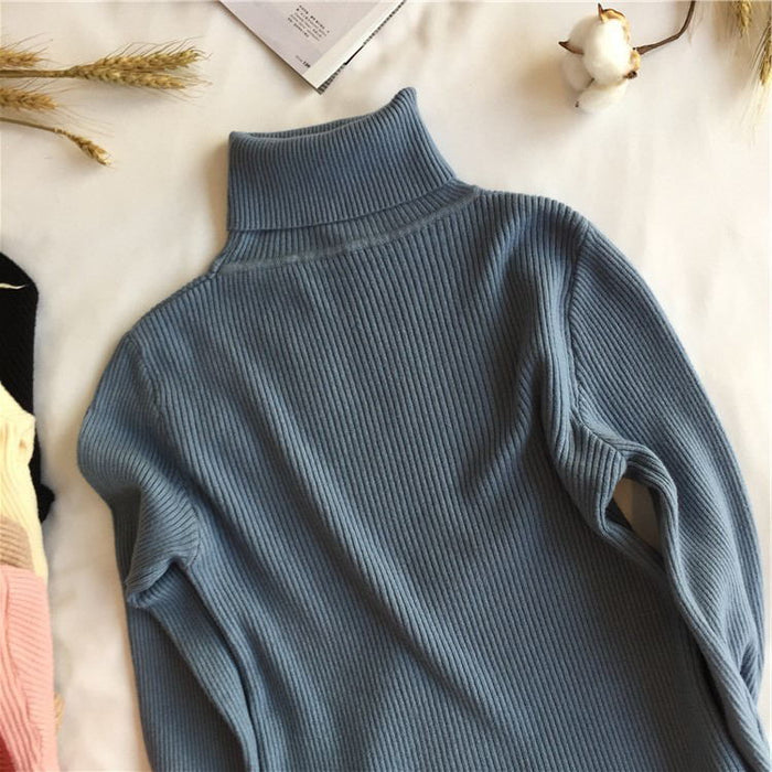 HYGGE CAVE | Women Long sleeve sweater,Knitted Sweater Women 2020 Half Turtleneck Autumn Winter