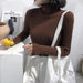 HYGGE CAVE | Women Long sleeve sweater,Knitted Sweater Women 2020 Half Turtleneck Autumn Winter