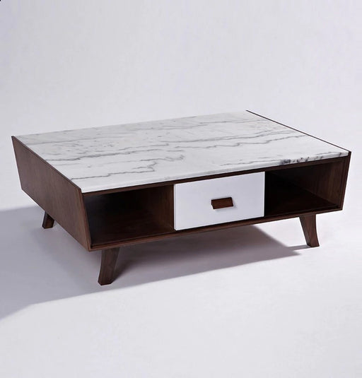 HYGGE CAVE | VERA WOOD & MARBLE COFFEE TABLE